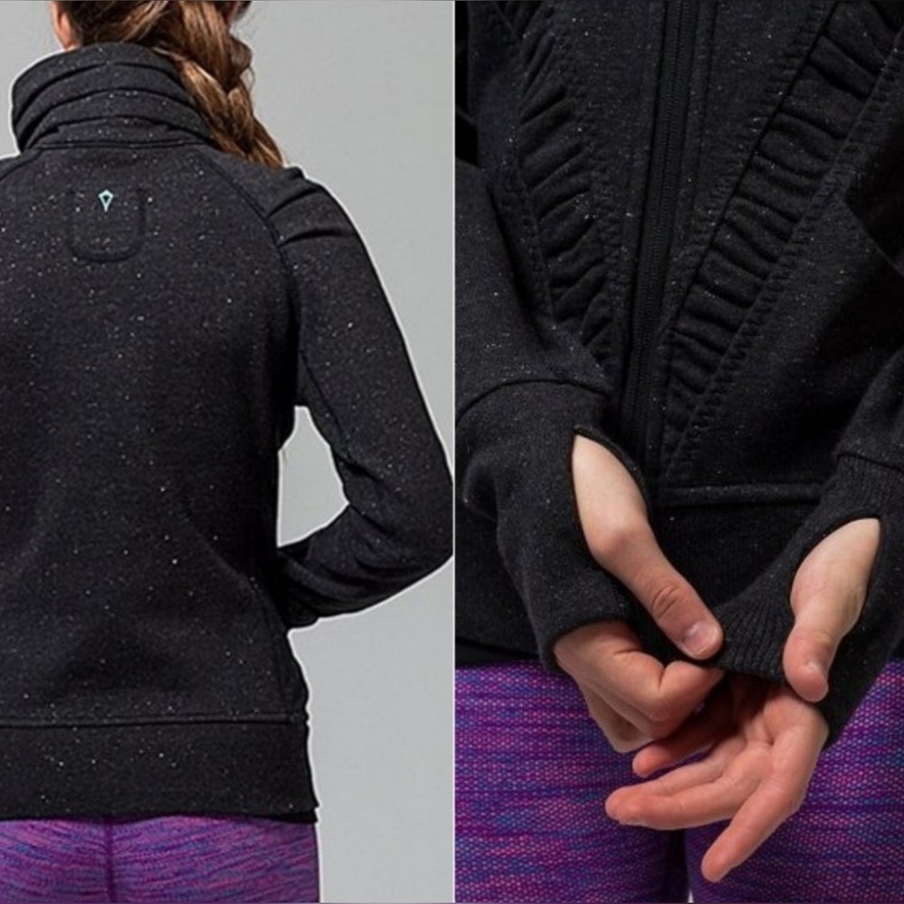 IVIVVA Girl's Cuddle Me Jacket Black Heather Sparkle, size 14 EC